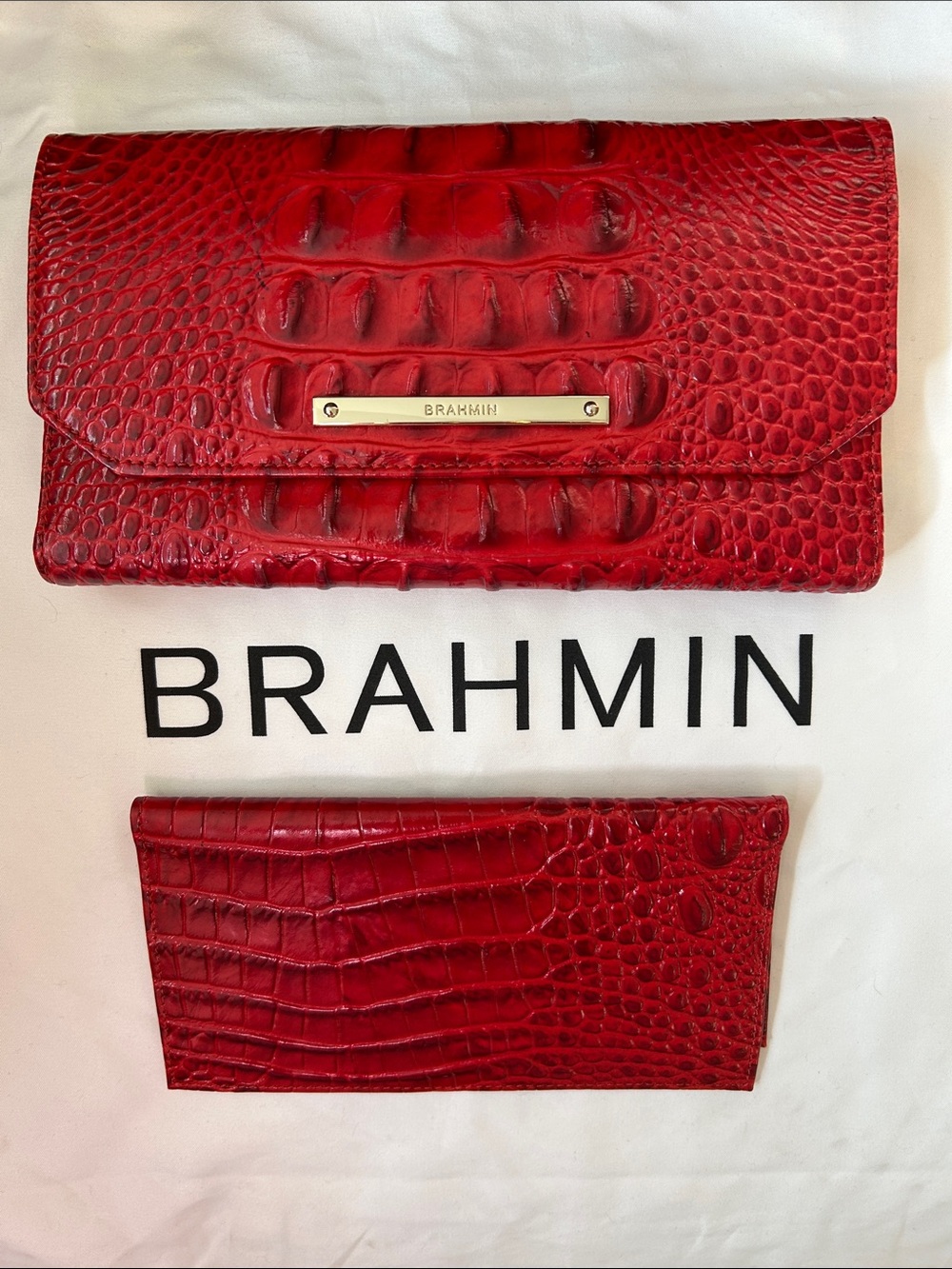 Brahmin Checkbook Wallet in Chutney Melbourne